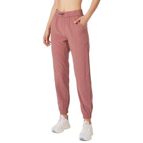 Cross-border loose casual trousers for women, thin drawstrings, slimming running fitness pants, thin leg-cuffed pants, yoga training