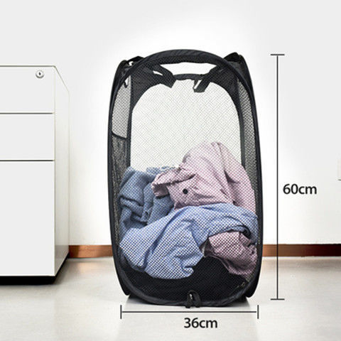 Cesta de lavandería plegable grande con cesta de lavandería de malla portátil cesta de almacenamiento de juguetes de lavandería doméstica al por mayor transfronteriza