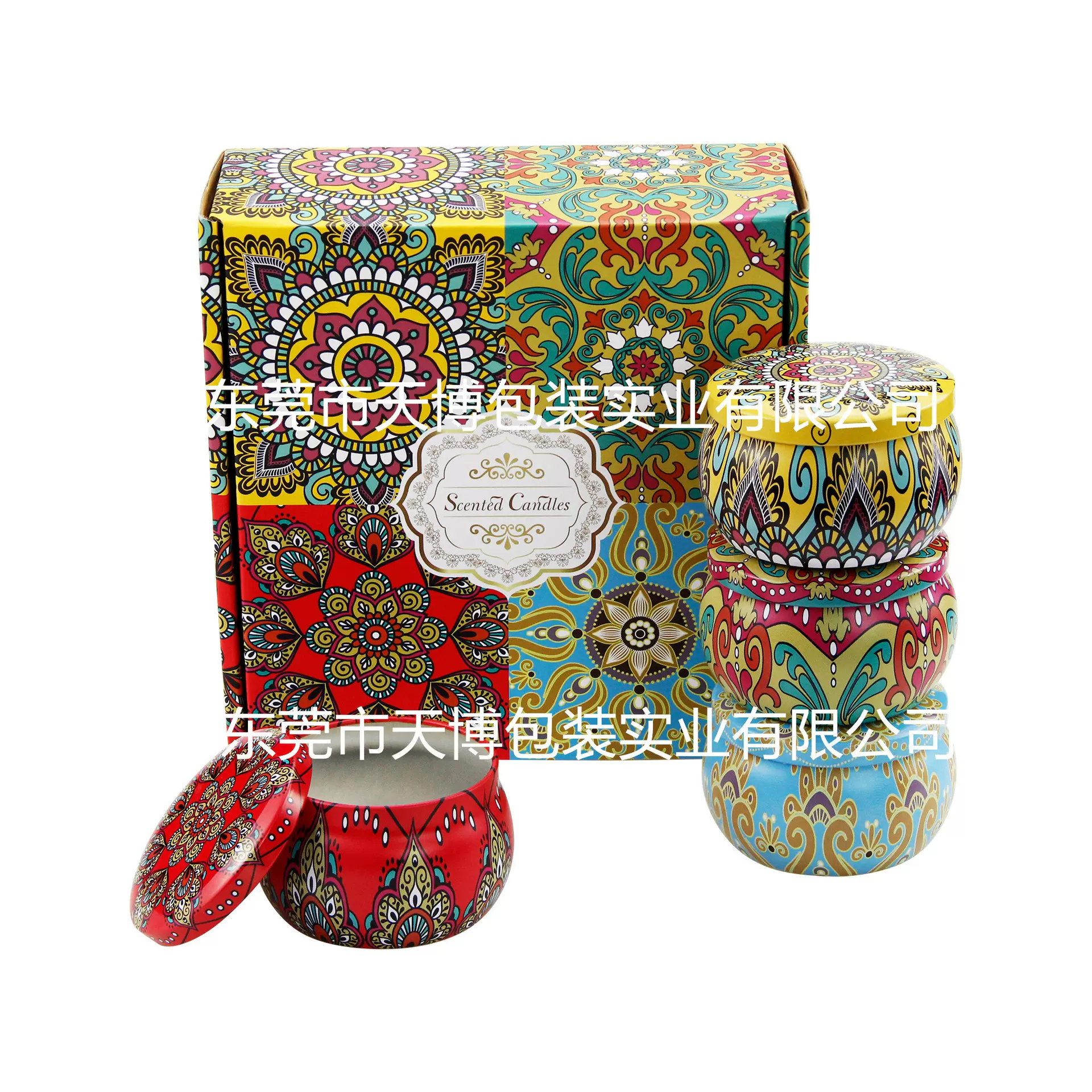 糖果饼干金属罐茶叶包装铁罐跨境礼盒4盎司马口铁香氛香薰蜡烛罐