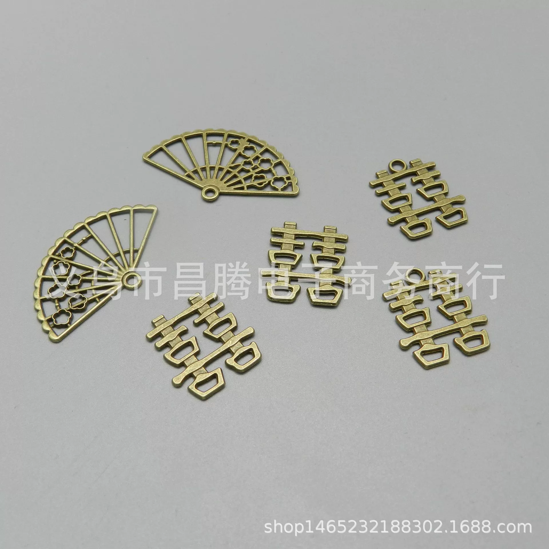 DIY сплав ювелирные аксессуары праздничный XI персонаж двойное счастье кулон Веерообразный свадебные принадлежности материалы ручной работы оптом