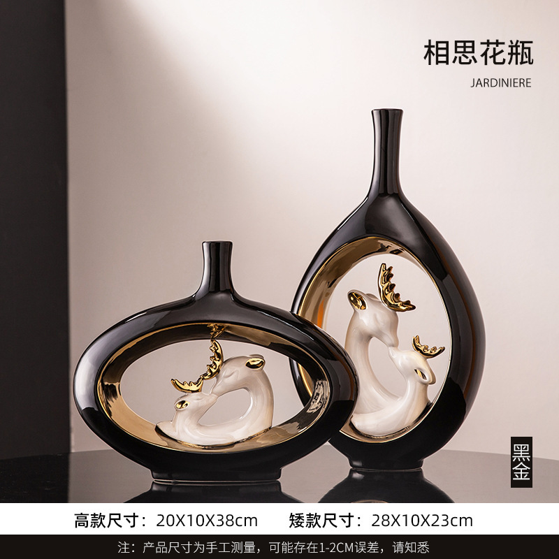 リビングルームの置物は軽くて豪華で高級な雰囲気のお酒棚の装飾品です。