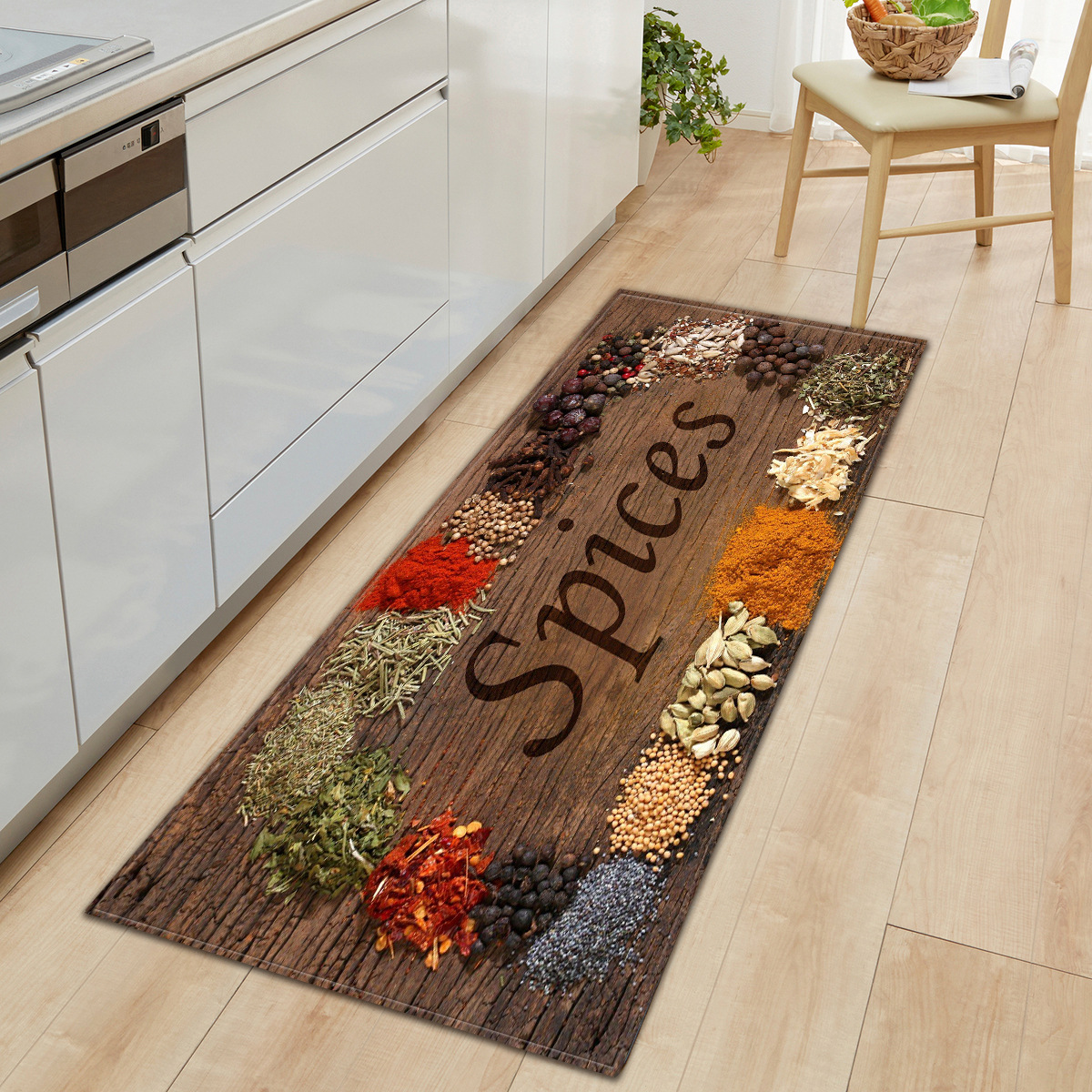 Vintage Nordic Boho Kitchen Rug, Absorbent Floor Mat For Hallway_voghion.com