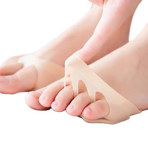 Sponge-cushion half-toe socks for women, sweat-absorbent invisible split-toe socks for women, half-toe socks