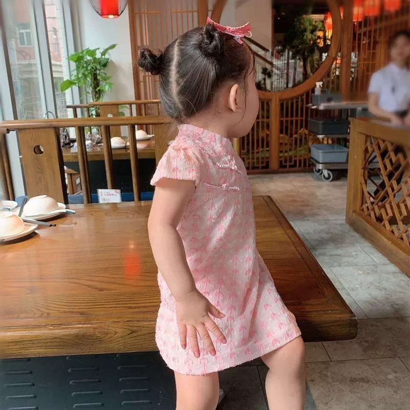 Детское платье-клайшинг Cheongsam, платье-кие, летняя тонкая принцесса юбка, размеры 90–130 см