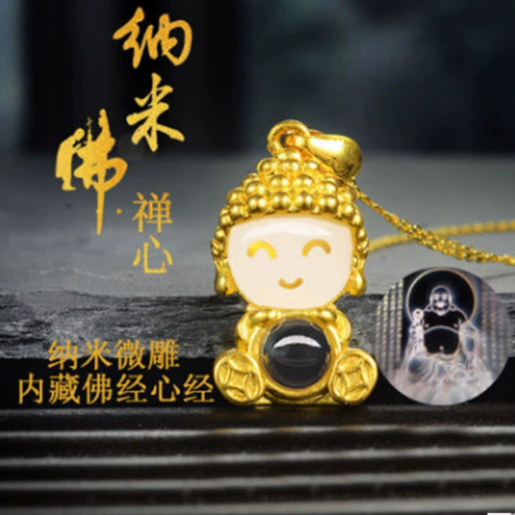 Сохраняющее цвет медное покрытие 18-каратное Настоящее золотое ожерелье женское Maitreya инкрустированное золотом нефритовый защитный кулон DIY ювелирные аксессуары материалы ручной работы