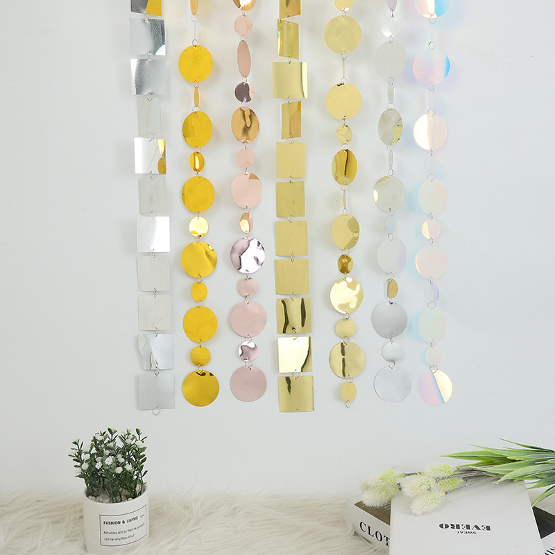 New Mirror Sequin Rain Silk Curtain Door Curtain Living Room Bedroom Window Wedding Home Stage Background Curtain Ceiling Pendant