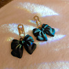 Retro silver needle, brand fashionable design earrings with bow with tassels, silver 925 sample