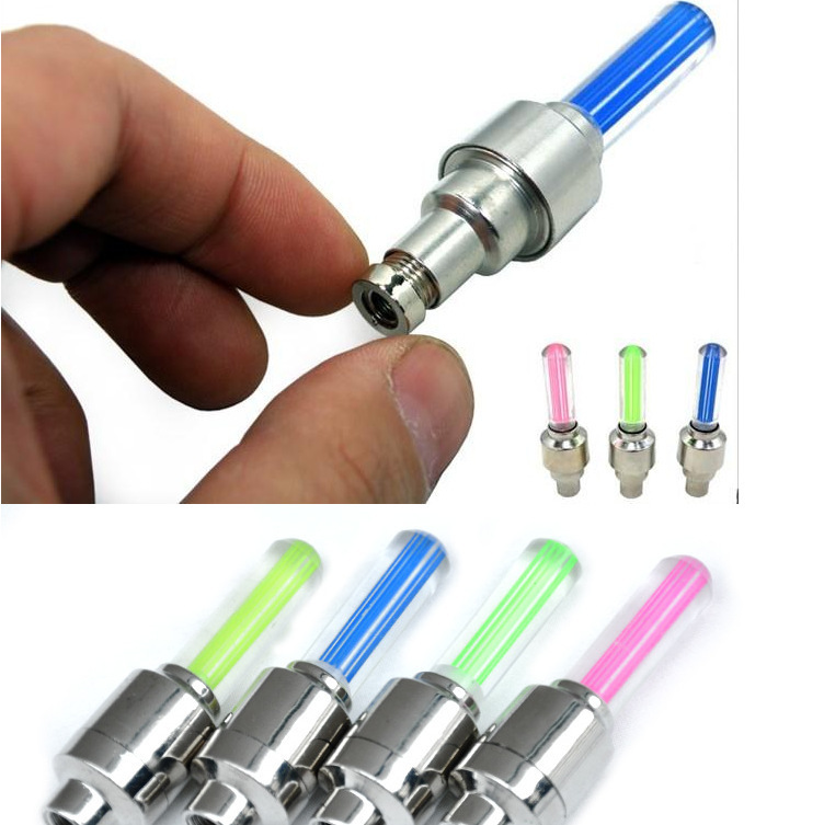 Bicycle Hot Wheels Mountain Bike Color Valve Light Fluorescent Stick Valve Core Light Bicycle Cycling Equipment Night Riding Light