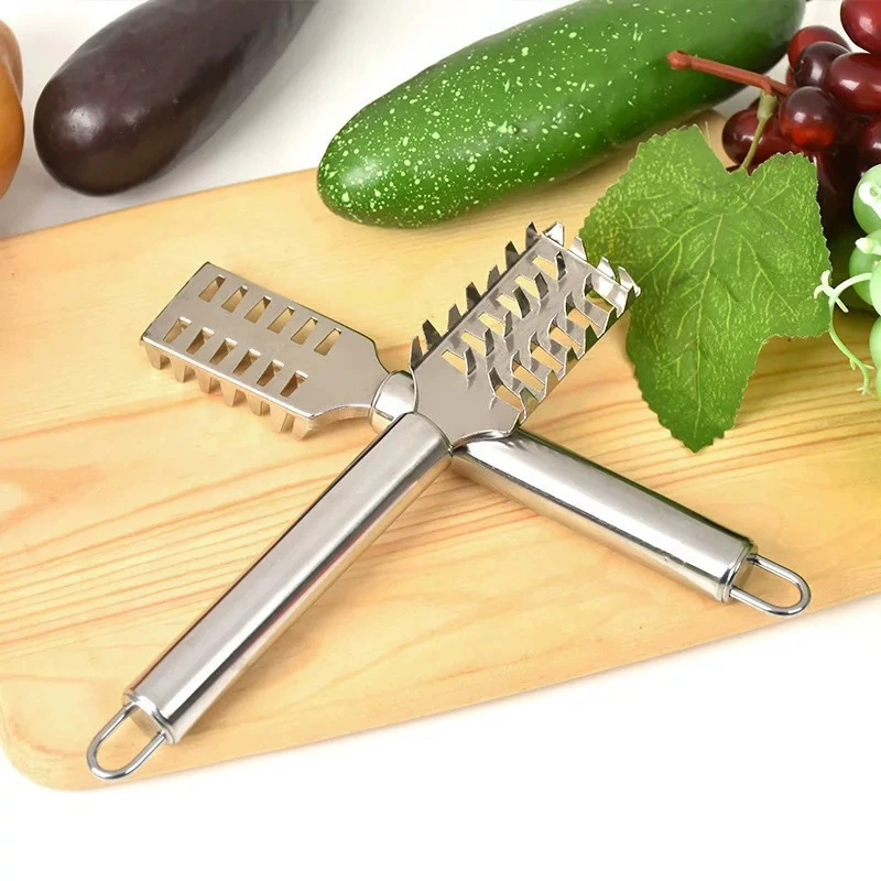 Wholesale creative stainless steel fish scale planer multi-purpose fish scraper kitchen gadgets scale knife multi-purpose scale remover