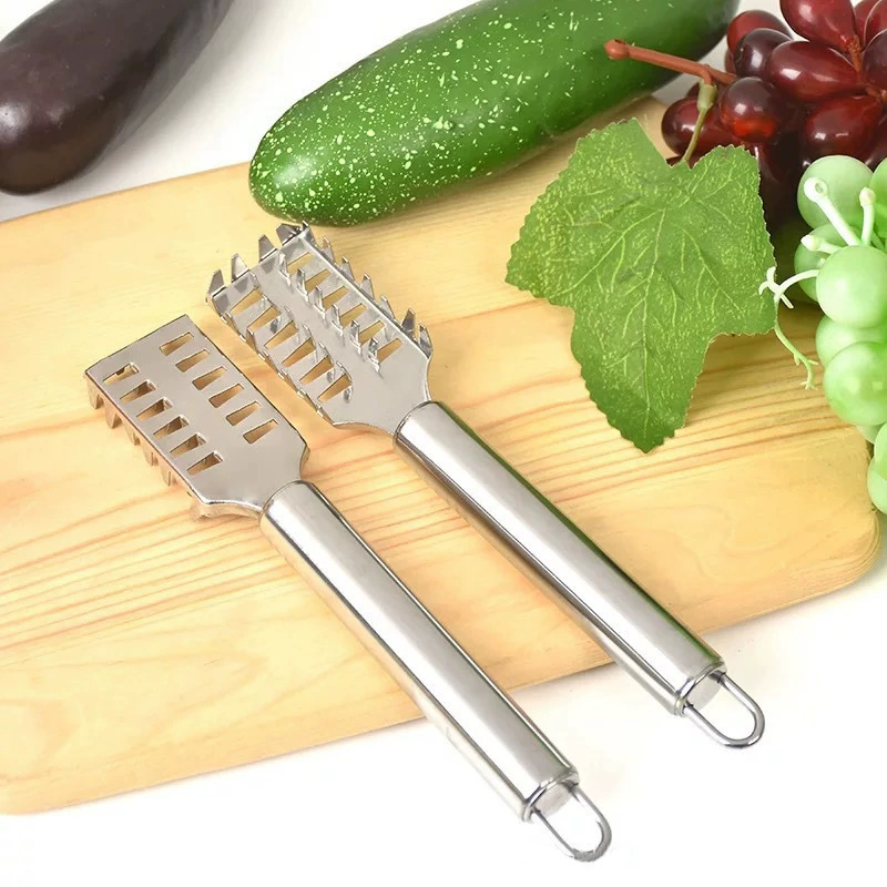 Wholesale creative stainless steel fish scale planer multi-purpose fish scraper kitchen gadgets scale knife multi-purpose scale remover