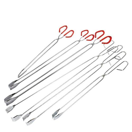 Sanitation garbage clip electroplated garbage pliers small carbon clip red handle pick-up clip sanitation garbage pick-up clip