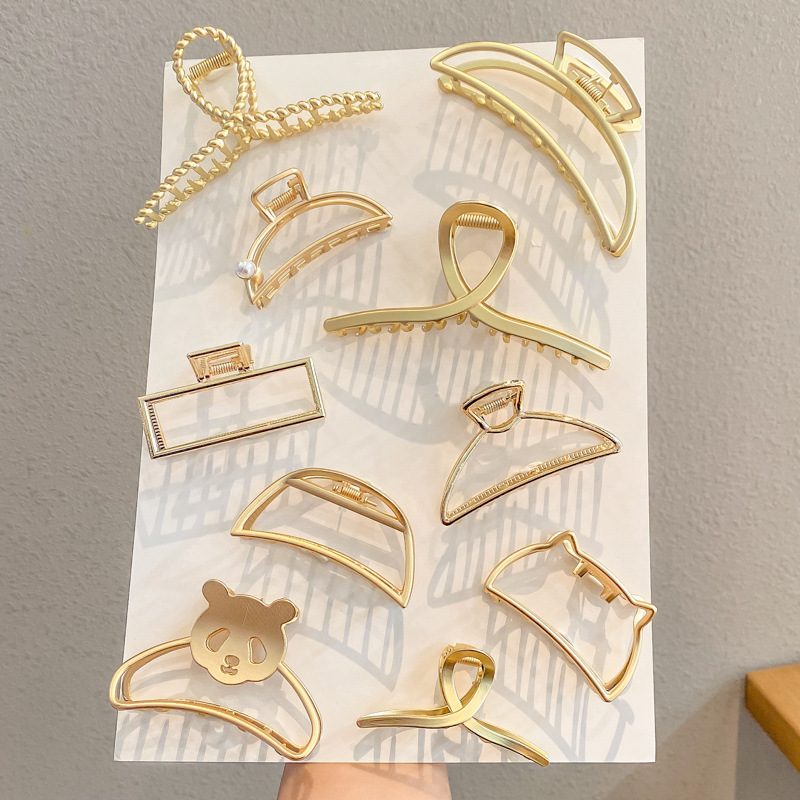 Francés retro metal clip de pelo mujeres verano gran clip de pelo perla clip de pelo Corea del Sur tiburón clip de pelo accesorios de pelo hadas