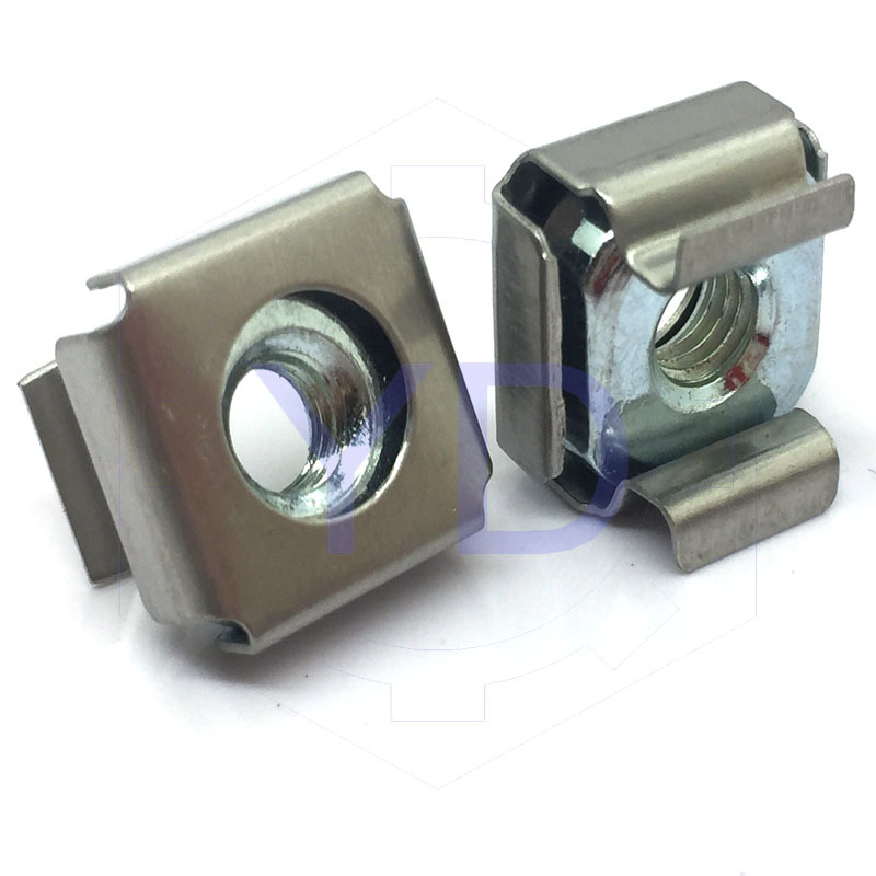 批发卡式浮动调节螺母美标不锈钢螺丝四方螺母M6 铁镀锌螺帽FN-M6