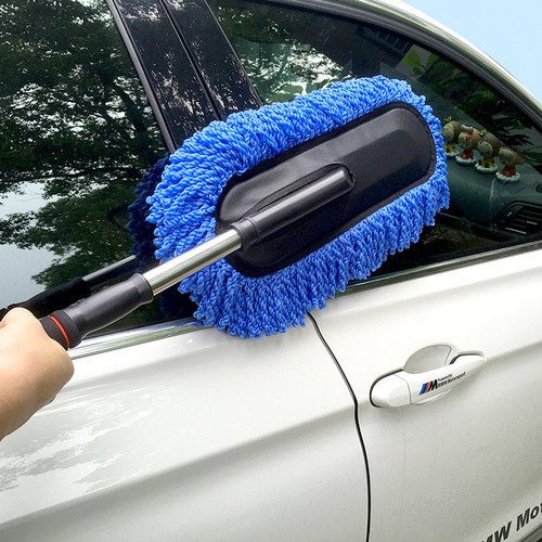 Car wash mop, long handle, telescopic car dust removal brush, multi-functional car wax mop, cleaning and wiping tools and supplies