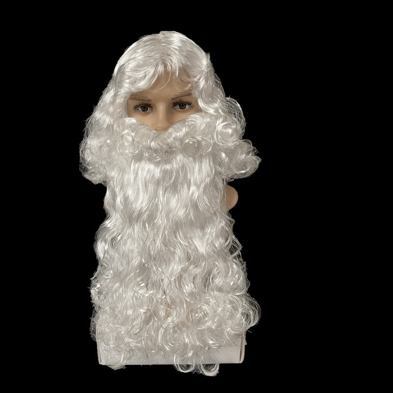 Yiwu manufacturers specializing in the production of Halloween wigs Santa Claus Christmas supplies long-term supply