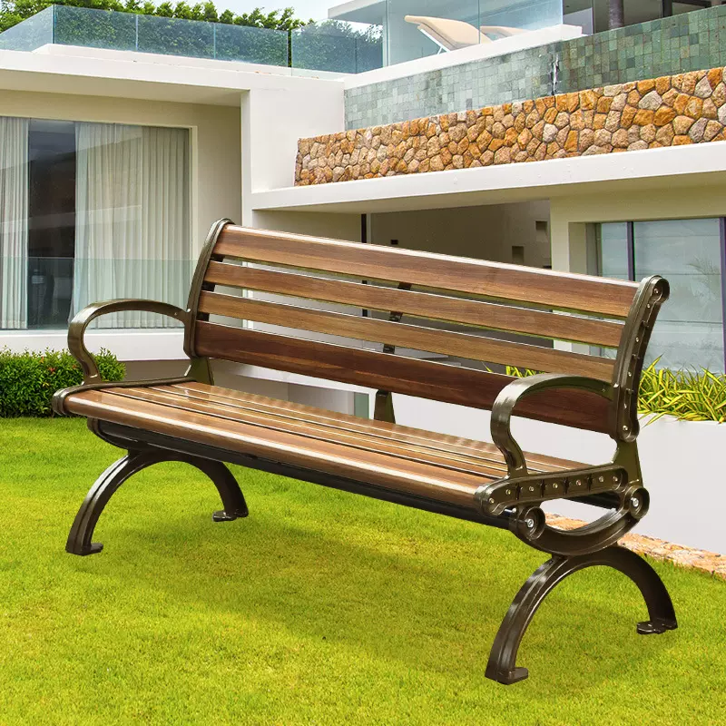 户外长椅公园椅排椅庭院休闲椅子铝合金长条凳铸铝铁艺等候椅定制