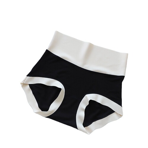 N677 60 Count Soft and Delicate Mugwort Antibacterial Seamless High Waist Belly Controlling Women's Underwear Belly Covering Briefs Contrasting Colors