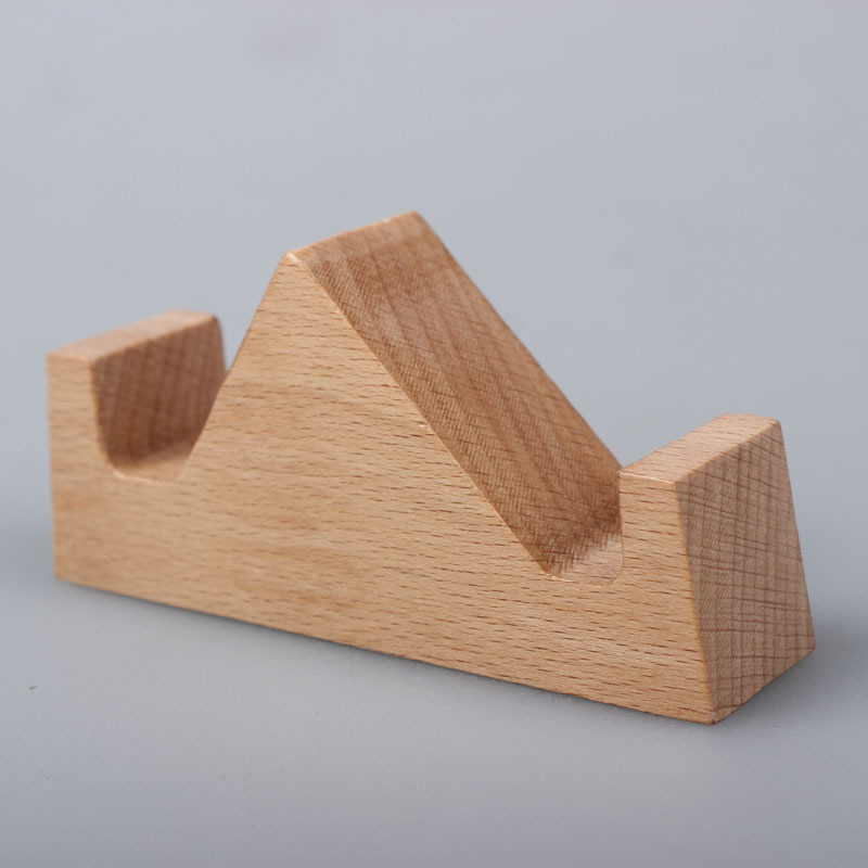 Titular de teléfono móvil creativo de madera de paisaje Haya registro perezoso titular de teléfono móvil de madera maciza marco de madera titular base de fábrica