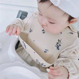 出口丹麦围兜婴儿围兜硅胶口水巾食饭兜宝宝吃饭超软防脏神器