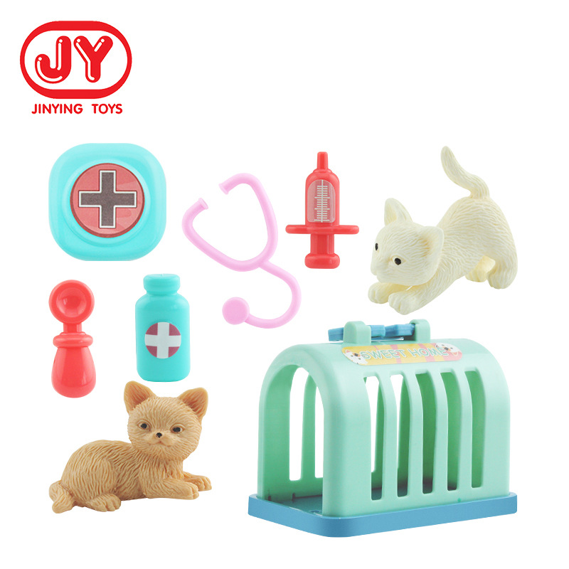 Amazon Venta caliente niños jugar casa juguetes simulación PET CAT Care serie fuente fábrica al por mayor