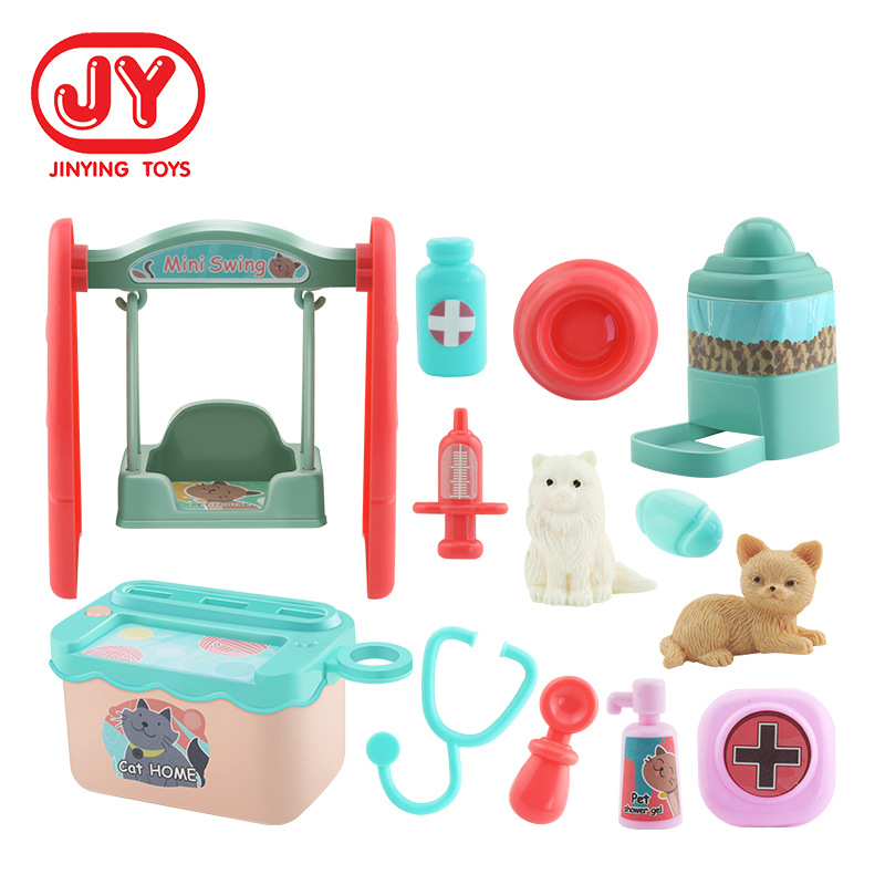 Amazon suministro niños jugar casa juguete simulación mascota gato equipo médico serie fábrica al por mayor