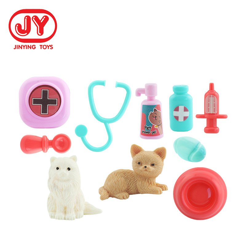 Amazon suministro niños jugar casa juguete simulación mascota gato equipo médico serie fábrica al por mayor