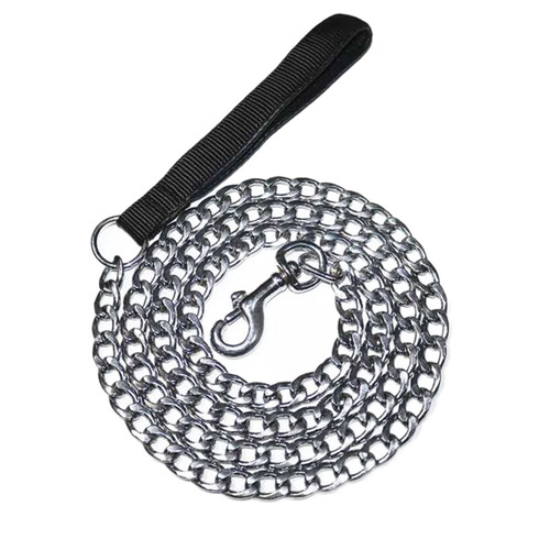 Anti-bite dog traction iron chain dog leash plus foam anti-stranglehold small, medium and large dog chain metal dog chain