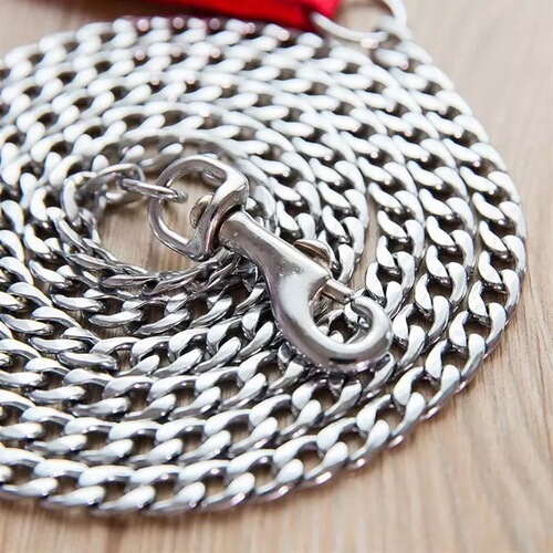 Anti-bite dog traction iron chain dog leash plus foam anti-stranglehold small, medium and large dog chain metal dog chain