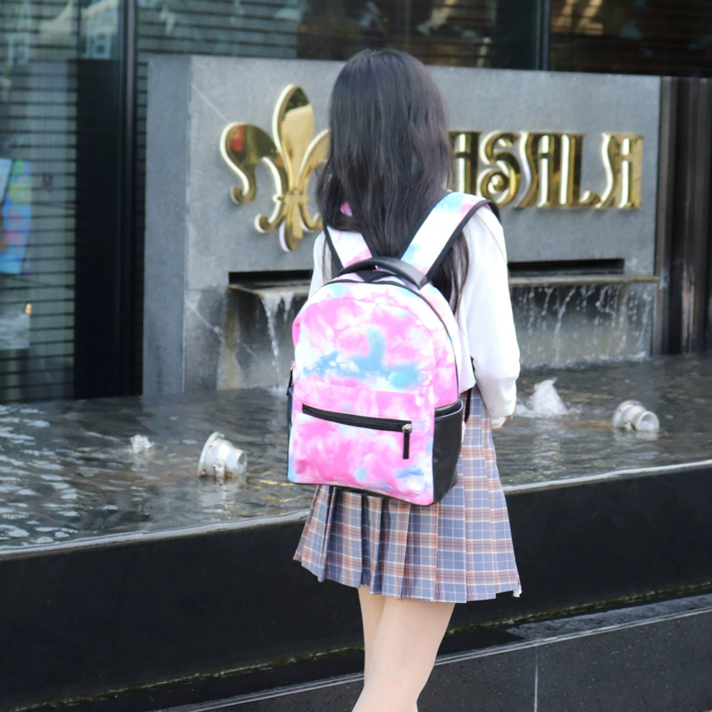 Tie-Dye Акварельные элементы Рюкзак Девушка Мода Повседневная Студенческая Школьная Сумка Повседневная Дорожная Сумка Холщовый Рюкзак