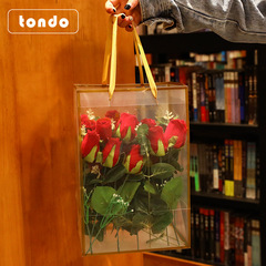 Tang De Teacher's Day Gift Transparent PVC Border Tote Bag Flower Shop Flower Art Bouquet Packaging Bag INS Fashion Bag
