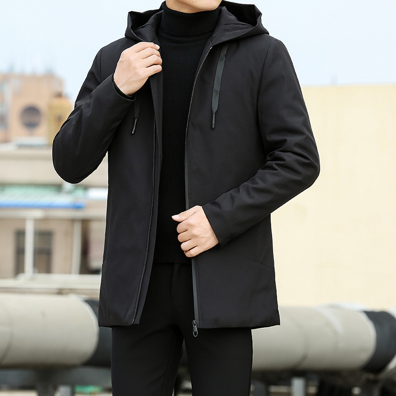 Abrigo de invierno de algodón acolchado 2022 hombres con capucha engrosada cálido abrigo corto de algodón acolchado juventud color sólido casual moda abrigo de algodón acolchado