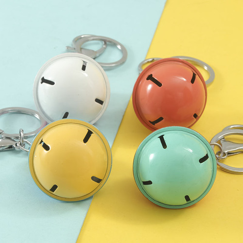 Creative DIY Gift Keychain Bag Hook Decor Double Color Candy 4cm Striped Enamel Bell Christmas Ornament Wholesale