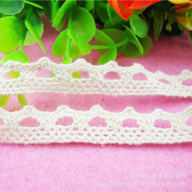 厂家现货棉线花边小狗牙袖口领口童装机织窗帘家纺辅料发饰帽饰