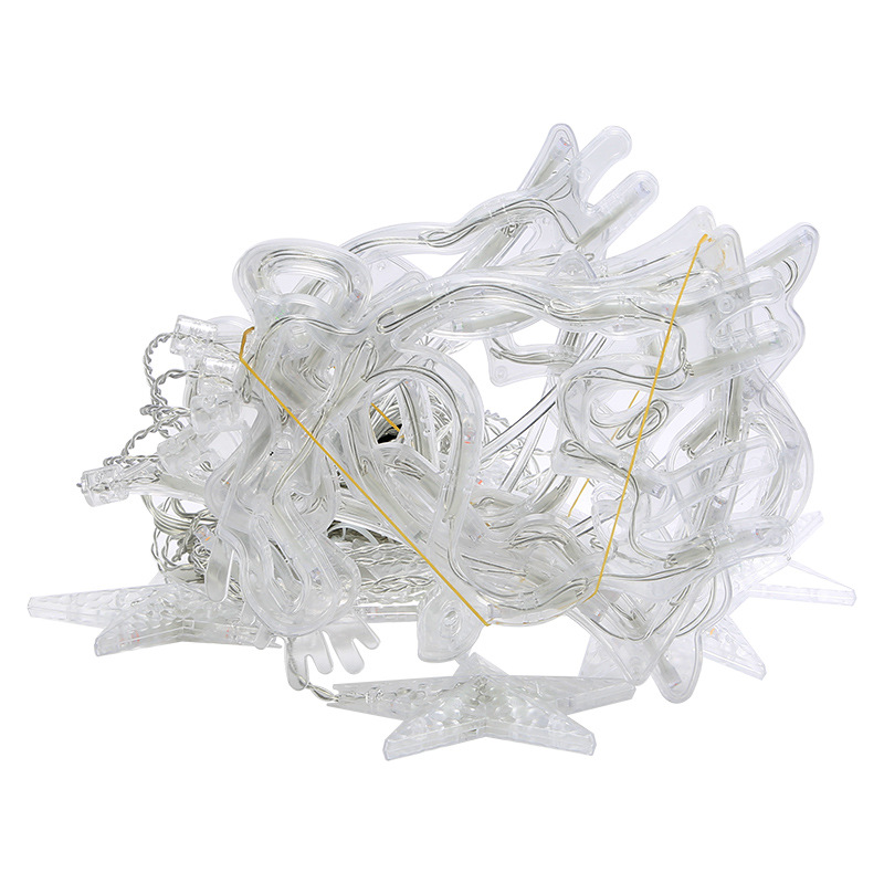 Luz de cortina de Navidad solar estrella luz de la luna deseando bola luz de color Cadena de luz intermitente Internet celebridad decoración de la habitación chica corazón