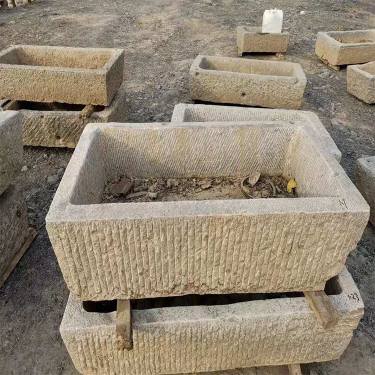 老石槽园林养花槽别墅老石槽流水景观摆件旧马槽户外洗手盆装饰