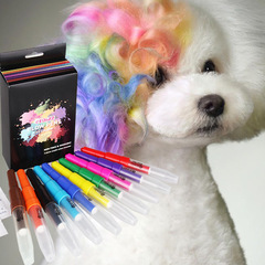 Small paw print spray dyeing stick pet temporary dyeing dog and cat grooming tool hair dyeing pen box 10 colors