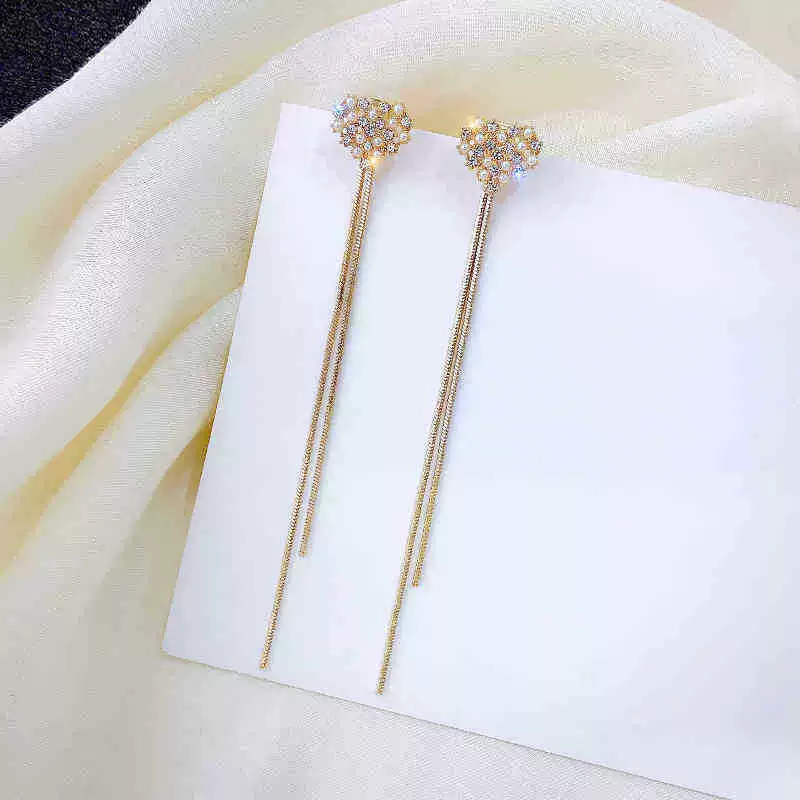 Серьги асимметричные с кисточкой, 925 серебро, игла, корейский стиль элегантный минимализм