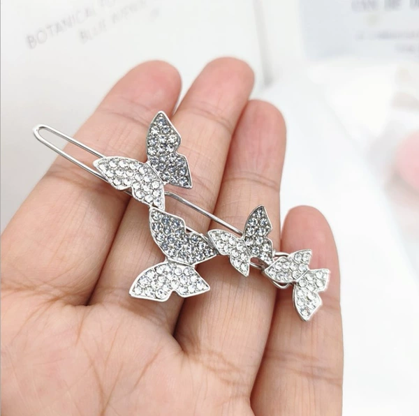 Frog clip butterfly silver color