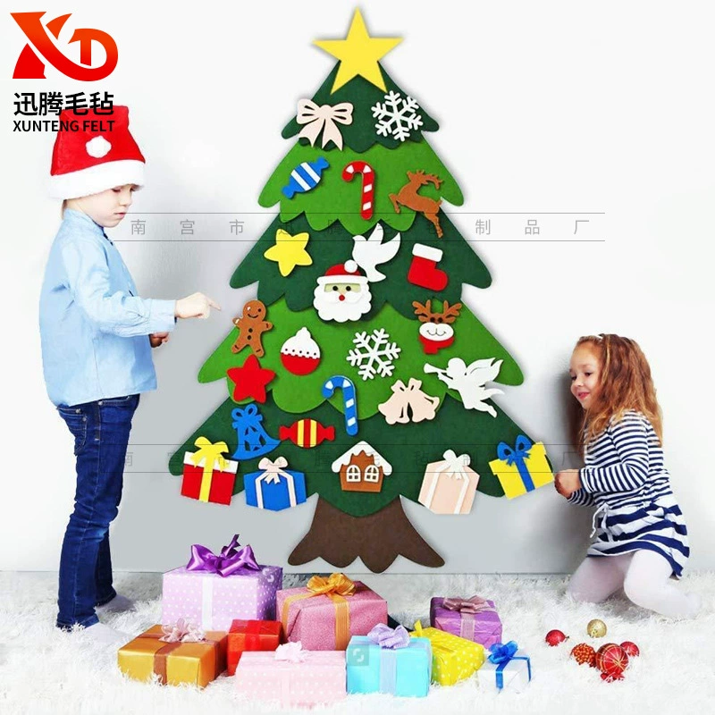 Производители оптом для детей DIY войлочная рождественская елка рождественские украшения подвески ручной работы нетканый войлочная елка