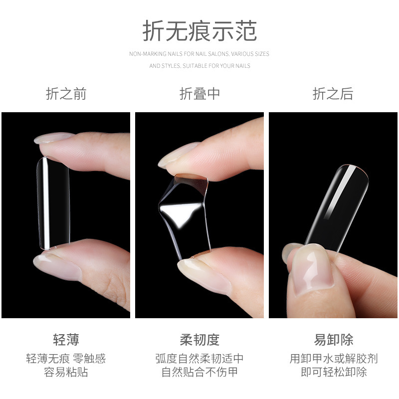 Talla libre ultrafino transparente 240 piezas en caja Mingmei pieza de clavo Ballet redondo transparente pieza de clavo completo