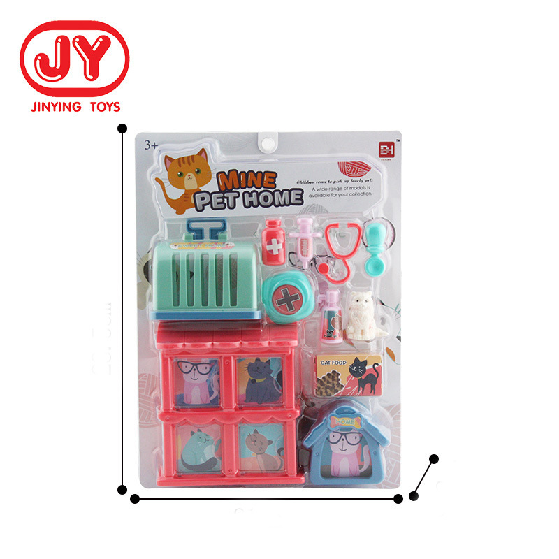 Amazon suministro niños jugar casa juguetes simulación gato equipo médico serie blister paquete fábrica al por mayor