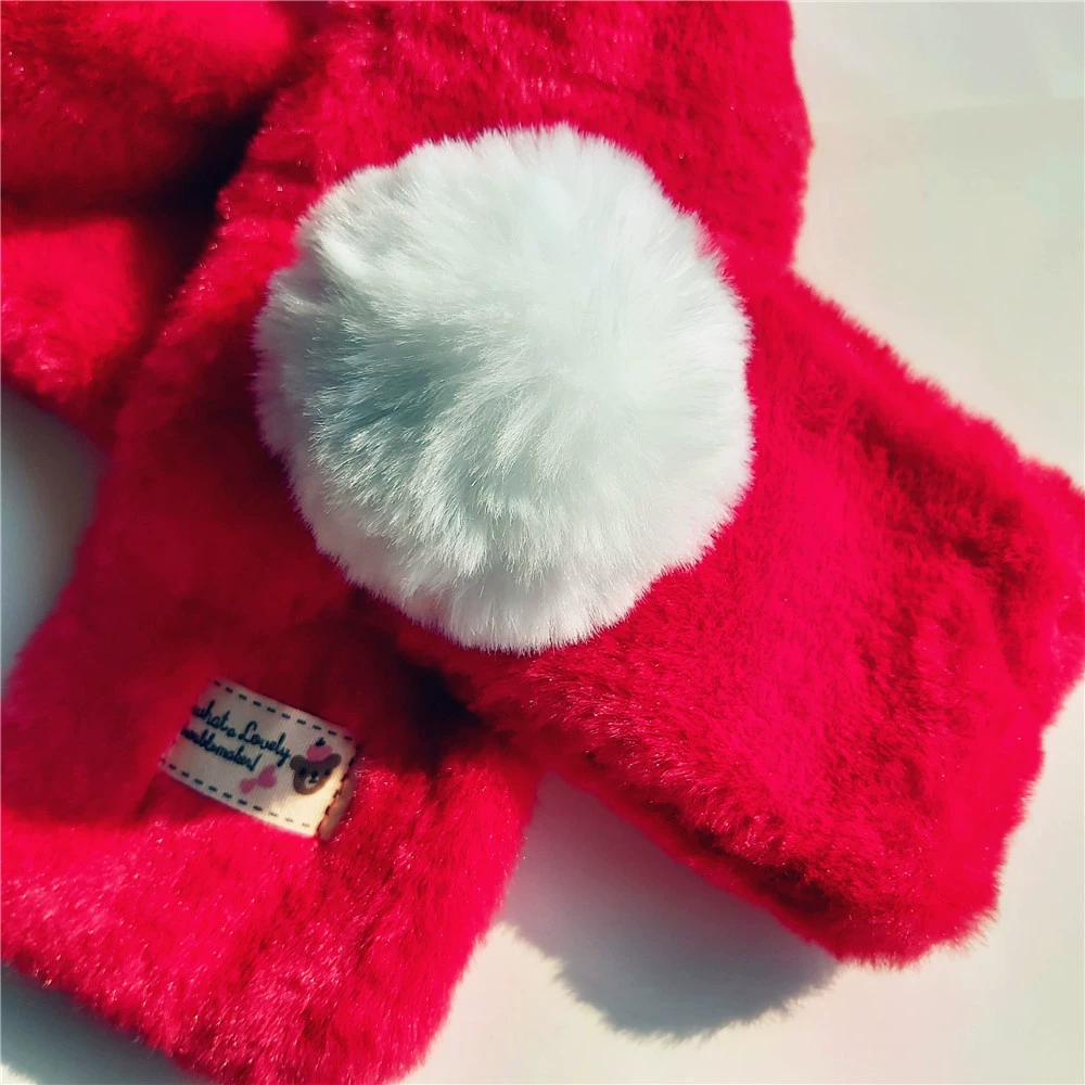 Red cute Christmas children's scarf