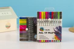 Amazon 48 120 132 color negro varilla doble cabeza marcador traje suave-cabeza gancho pluma papelería suministro directo de fábrica