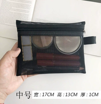 Косметичка из прозрачной сетки, ручная органайзер, маленькая 13,5×10×0,5 см