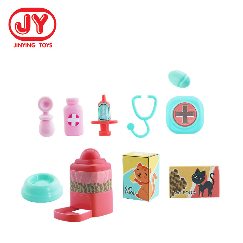 Amazon venta caliente de juguetes para niños en casa simulación de mascotas, gatos, equipos médicos, serie de juegos de origen, fábrica al por mayor