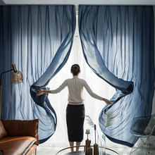 北欧简约ins柔顺雪纺纱 网红工程纱透光不透人窗帘纱窗纱遮阳