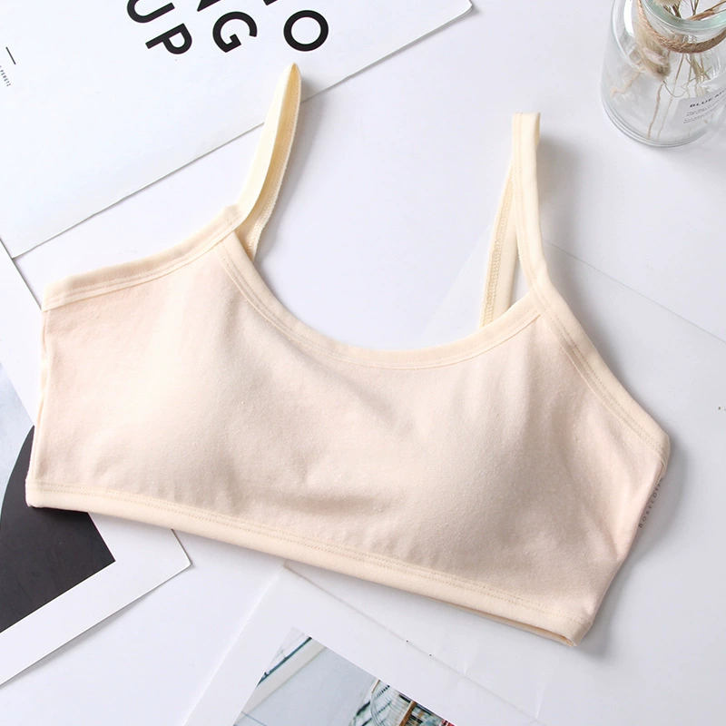 Underwear for students, cotton top with cups, short protective underware, bra top