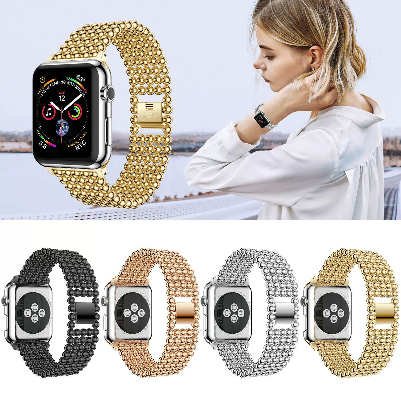 Для ремешка iwatch9/SE ремешок для Apple Watch 8/7/6/5/4 поколения ремешок с пятью бусинами ремешок для Apple Watch