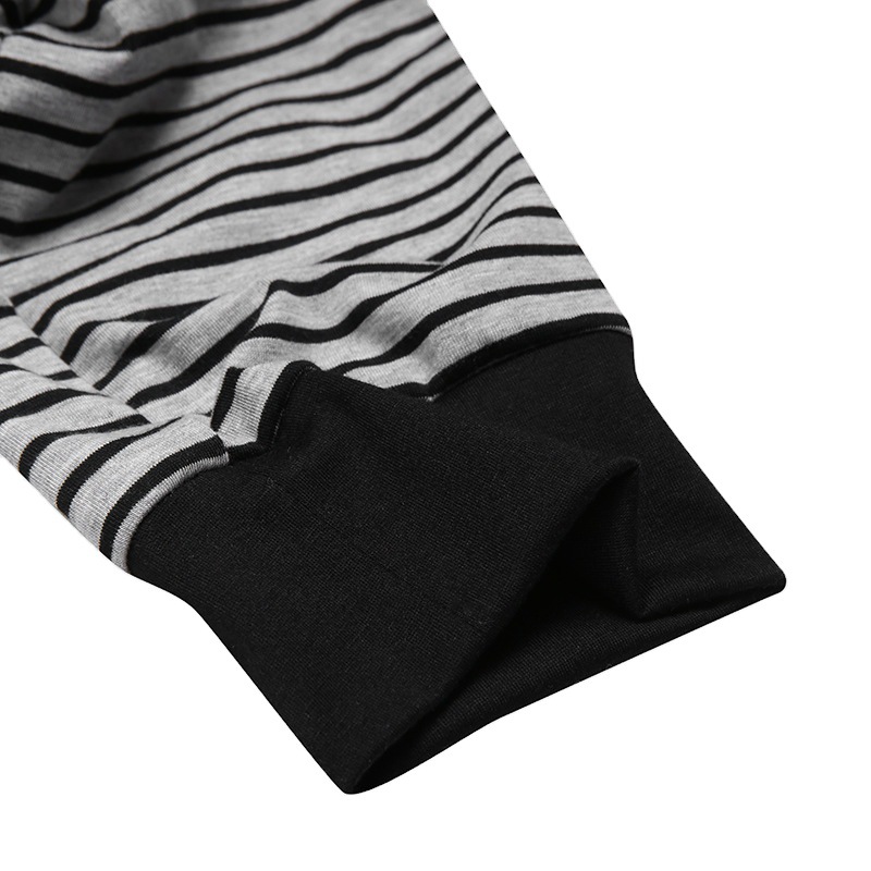 Pijamas de una pieza a rayas de comercio exterior Mono ajustado de hombre europeo y americano de manga larga 2025 nuevo servicio a domicilio transfronterizo de otoño e invierno