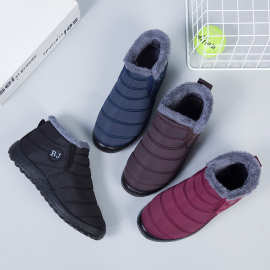 2023秋冬保暖雪地靴防水毛口棉鞋老北京女大码35-47跨境高跟